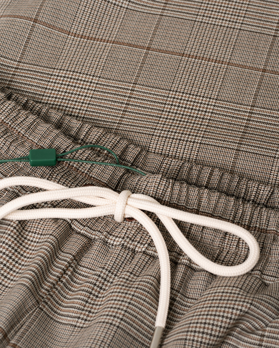 Herr | Byxor | Pre-owned | Drôle de Monsieur Wool Drawstring Trousers Brown Check