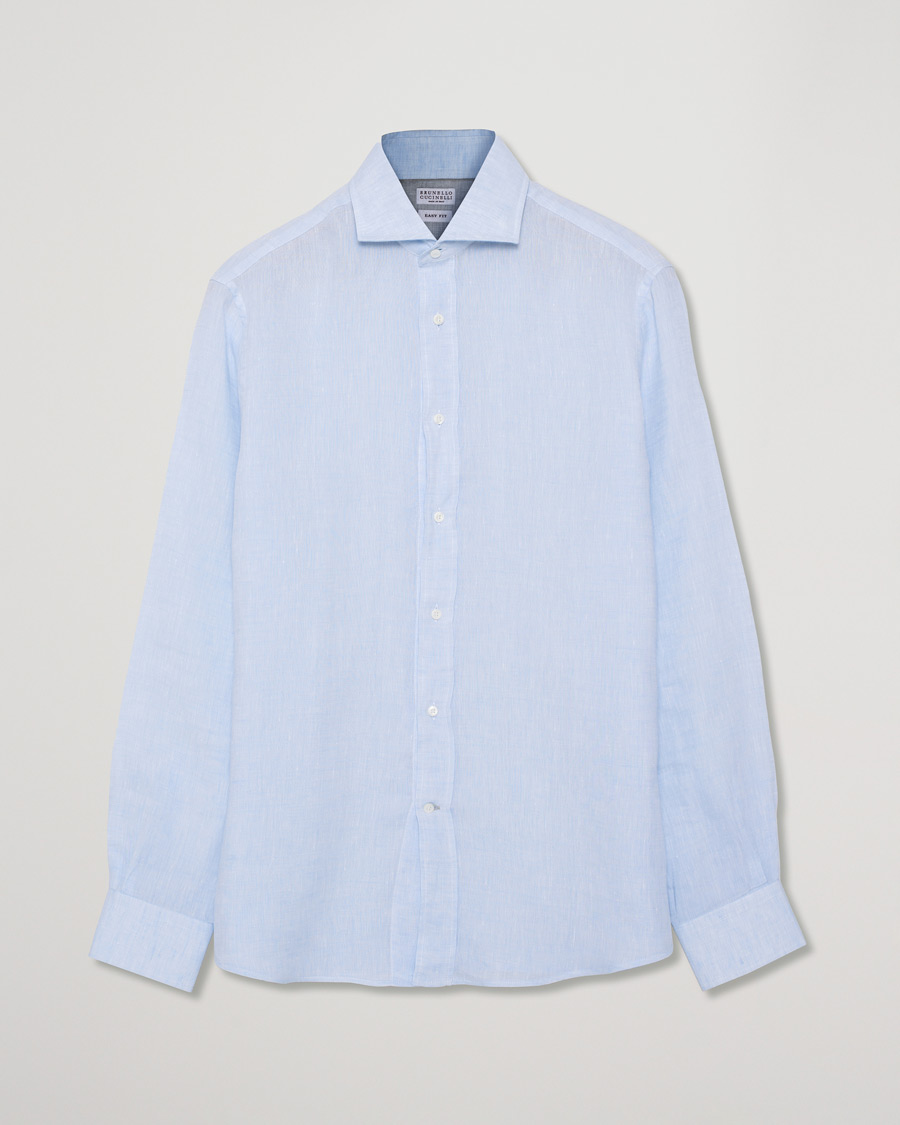 Herr | Brunello Cucinelli Linen Shirt Blue M | Pre-owned | Brunello Cucinelli Linen Shirt Blue M