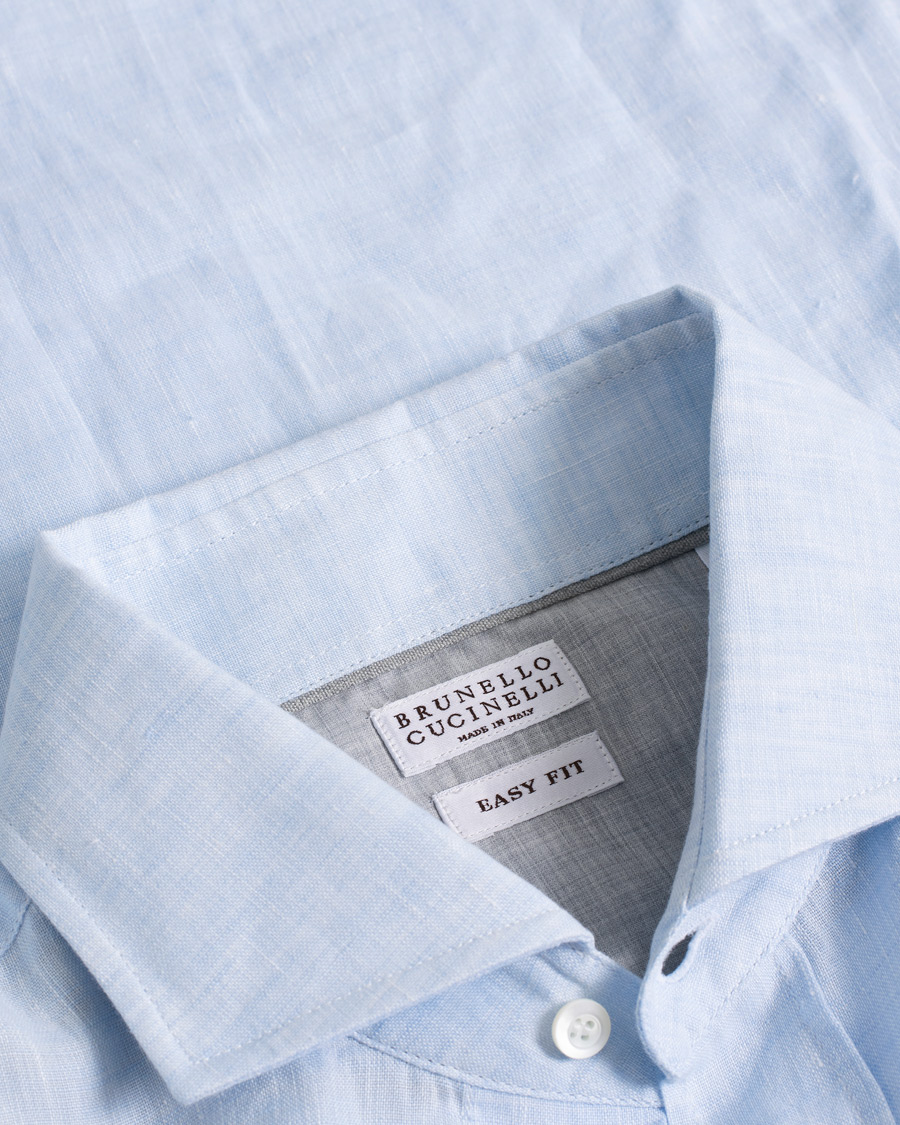 Herr | Brunello Cucinelli Linen Shirt Blue M | Pre-owned | Brunello Cucinelli Linen Shirt Blue M