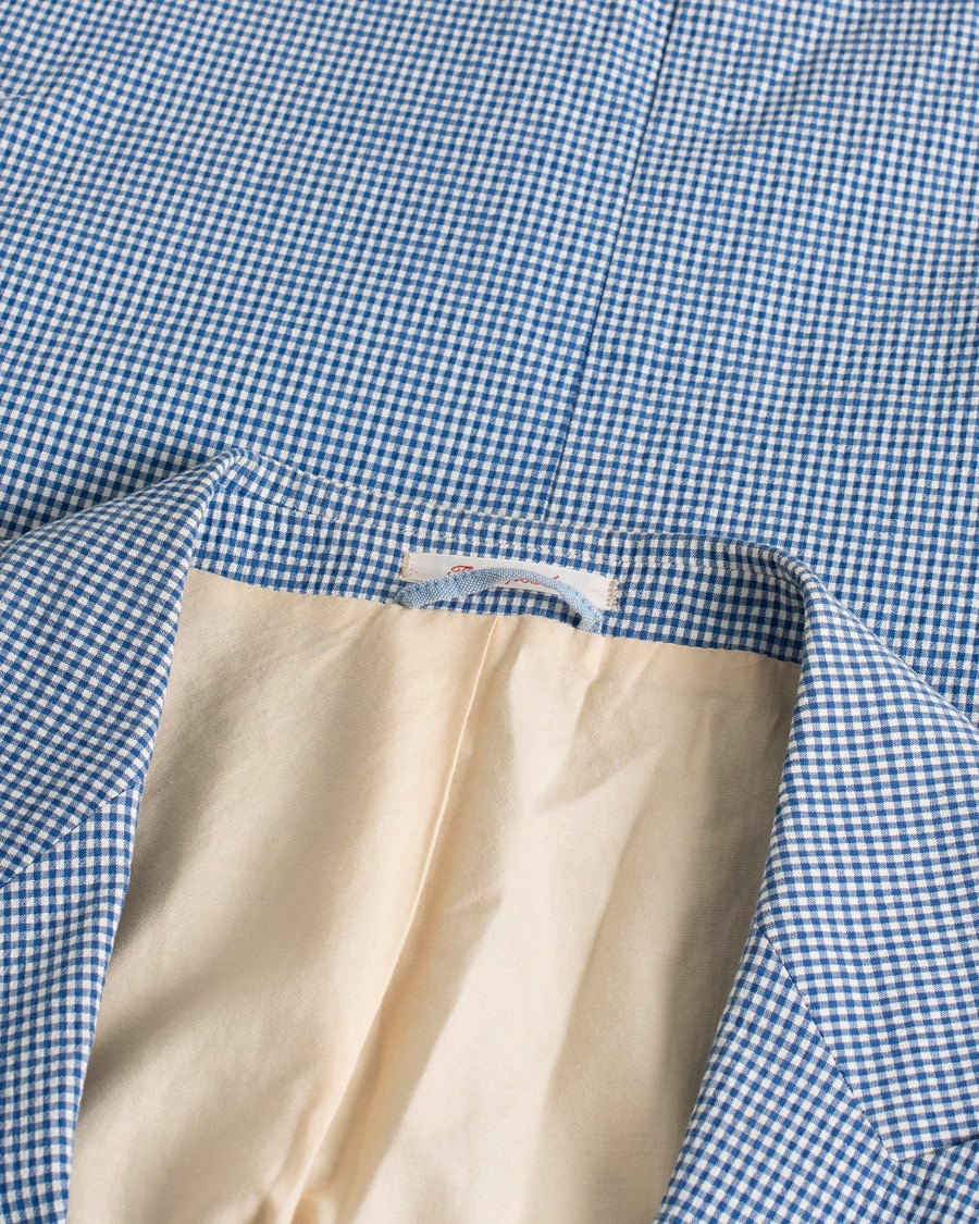 Herr | Gant Rugger The Hopsack Seersucker Checked Blazer Blue 50 | Pre-owned | Gant Rugger The Hopsack Seersucker Checked Blazer Blue 50