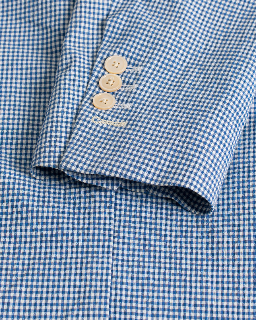 Herr | Gant Rugger The Hopsack Seersucker Checked Blazer Blue 50 | Pre-owned | Gant Rugger The Hopsack Seersucker Checked Blazer Blue 50