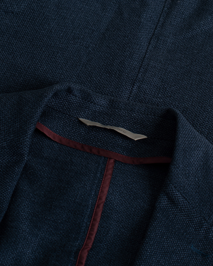 Herr | Pre-owned Kavajer | Pre-owned | Canali Linen/Cotton Jersey Blazer Dark Blue