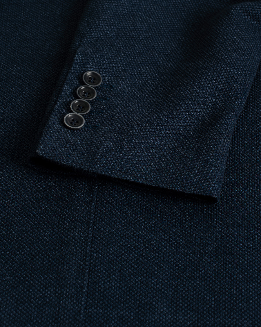 Herr | Pre-owned Kavajer | Pre-owned | Canali Linen/Cotton Jersey Blazer Dark Blue