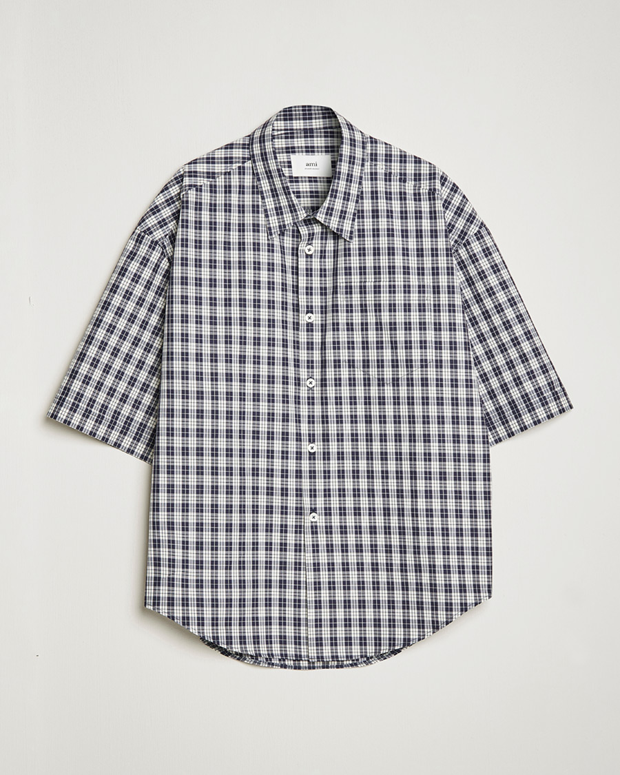 Herr | Pre-owned Skjortor | Pre-owned | AMI Boxy Fit Short Sleeve Shirt Navy Check