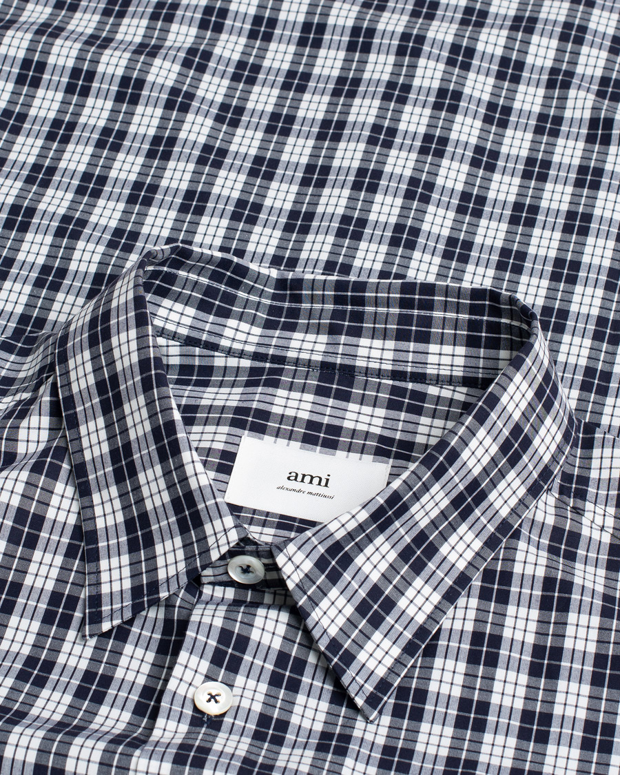 Herr | Pre-owned Skjortor | Pre-owned | AMI Boxy Fit Short Sleeve Shirt Navy Check