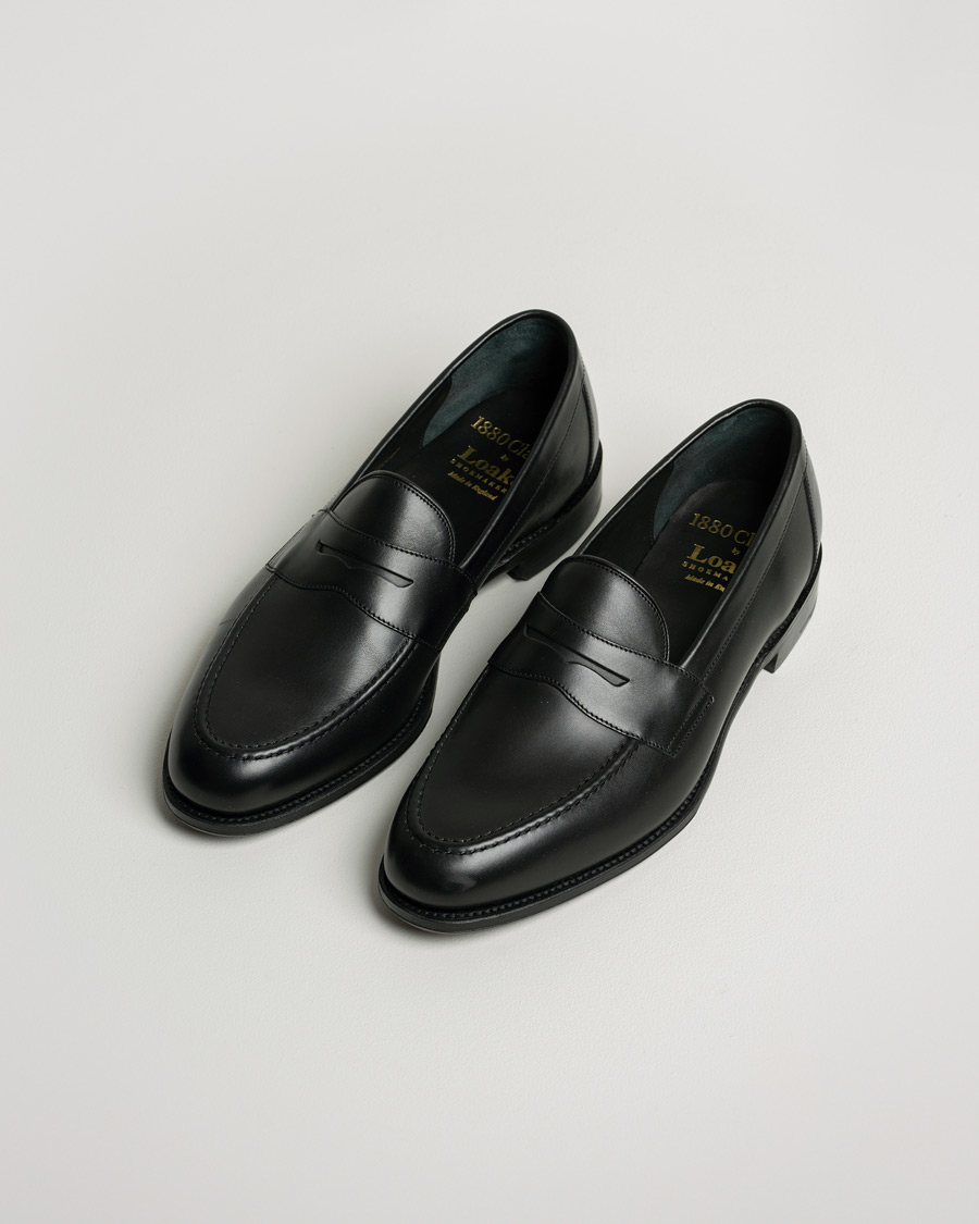Herr | Loake 1880 Hornbeam Eco Penny Loafer Black | Pre-owned | Loake 1880 Hornbeam Eco Penny Loafer Black