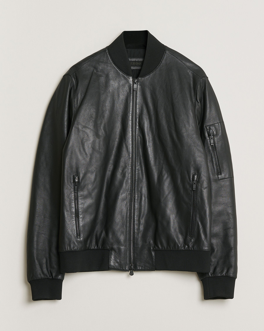 Herr | Pre-owned Jackor | Pre-owned | Z Zegna Lambskin Bomber Jacket Black M
