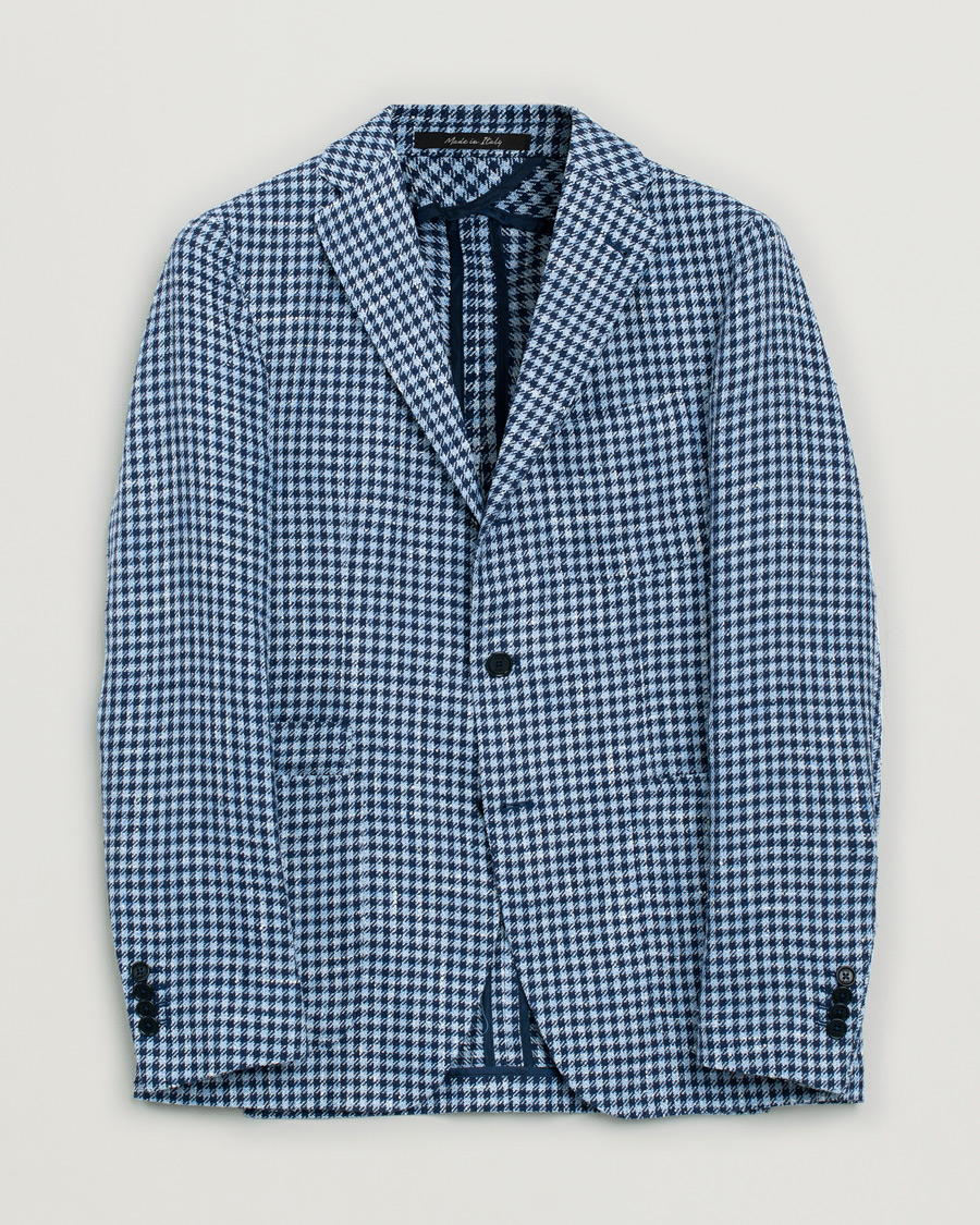 Herr | Rose & Born Silk/Linen/Cotton Blazer Blue 48 | Pre-owned | Rose & Born Silk/Linen/Cotton Blazer Blue 48
