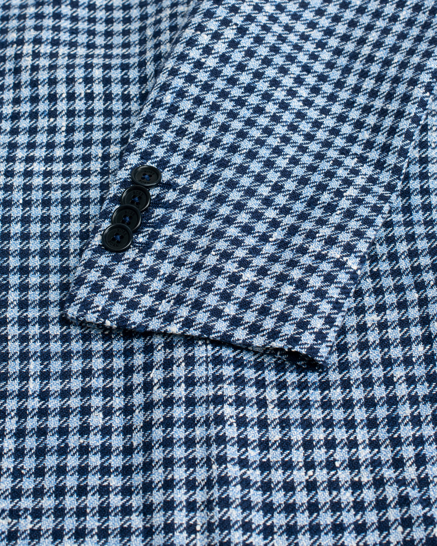 Herr | Rose & Born Silk/Linen/Cotton Blazer Blue 48 | Pre-owned | Rose & Born Silk/Linen/Cotton Blazer Blue 48