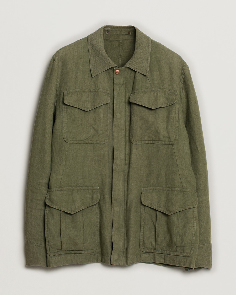 Herr | Jackor | Pre-owned | Private White V.C. Linen Field Jacket Green