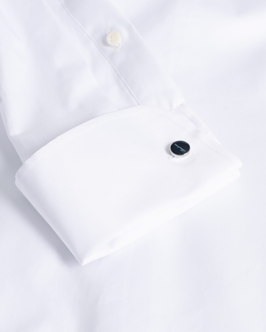 Herr | Stenströms Superslim Double Cuff Cotton Shirt White 36 - S | Pre-owned | Stenströms Superslim Double Cuff Cotton Shirt White 36 - S