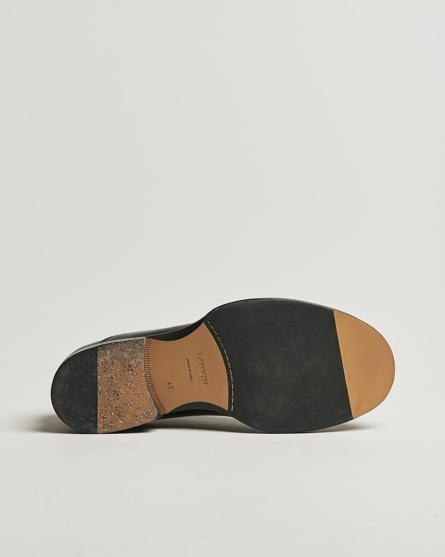 Herr | Lanvin Leather Derby Black Calf | Pre-owned | Lanvin Leather Derby Black Calf