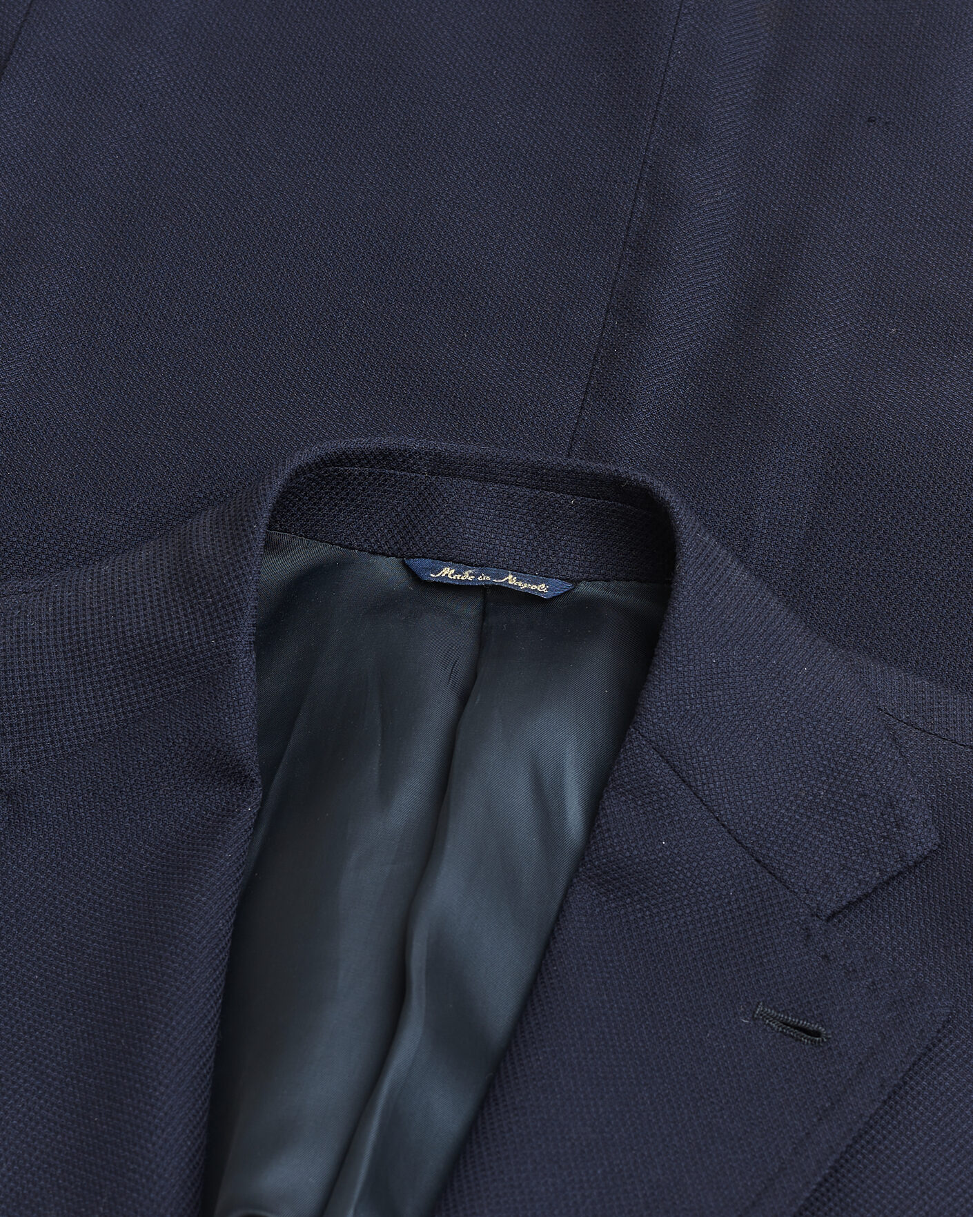 Herr | Pre-owned Kavajer | Pre-owned | Gabo Napoli Navy Hopsack Wool Blazer 50