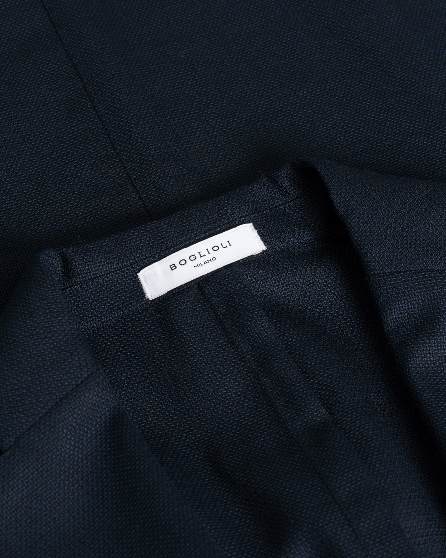 Herr | Boglioli K Jacket Wool Hopsack Blazer Navy | Pre-owned | Boglioli K Jacket Wool Hopsack Blazer Navy