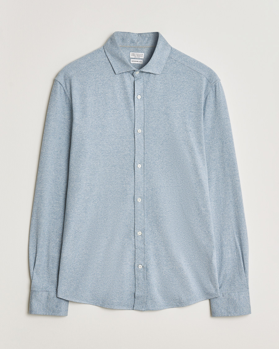 Herr | Brunello Cucinelli Lightweight Jersey Shirt Light Blue L | Pre-owned | Brunello Cucinelli Lightweight Jersey Shirt Light Blue L