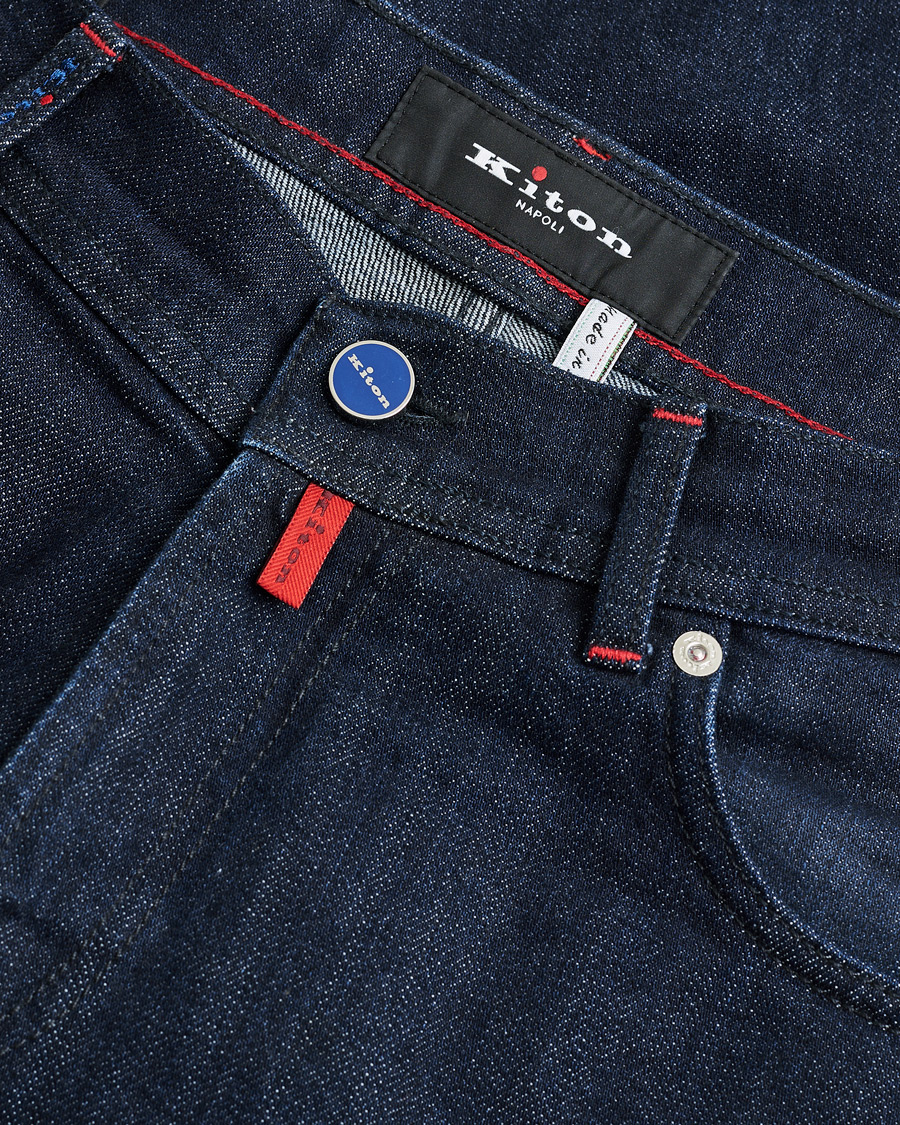 Herr | Pre-owned Jeans | Pre-owned | Kiton Slim Fit Stretch Jeans Dark Blue Wash W32