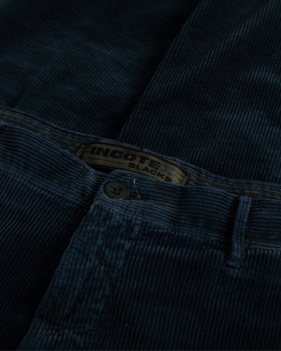 Herr | Incotex Slim Fit Leisure Cord Slacks Navy | Pre-owned | Incotex Slim Fit Leisure Cord Slacks Navy