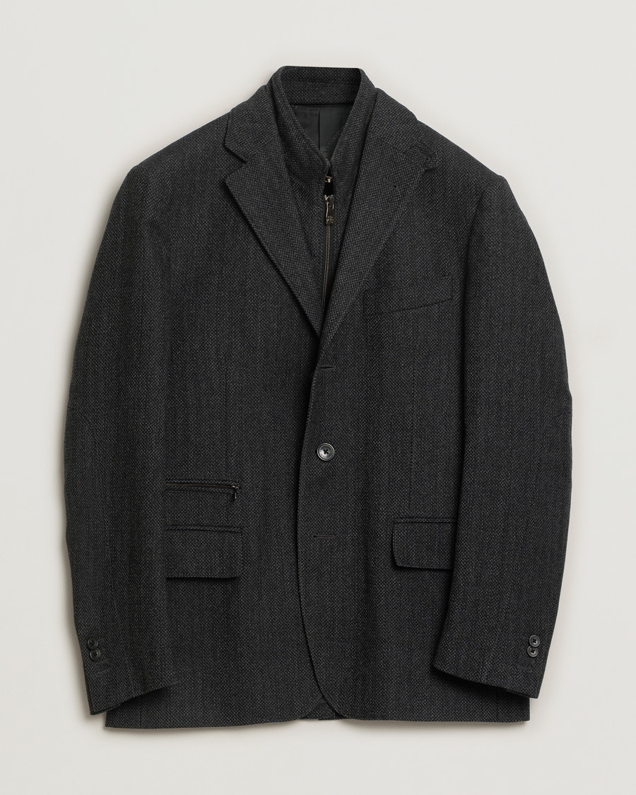 Herr | Pre-owned Jackor | Pre-owned | Corneliani ID Flannel Blazer Grey Melange 48