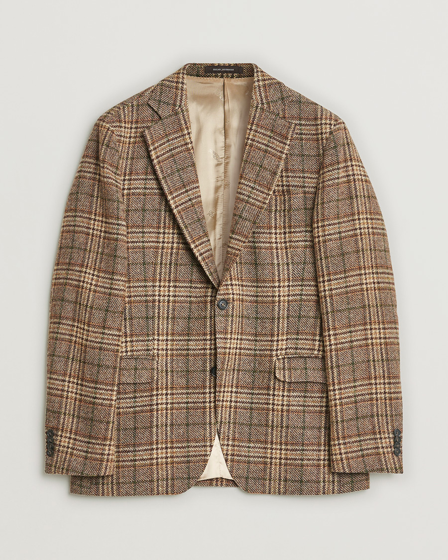 Herr | Pre-owned Kavajer | Pre-owned | Oscar Jacobson Fogerty Soft Checked Wool Blazer Brown