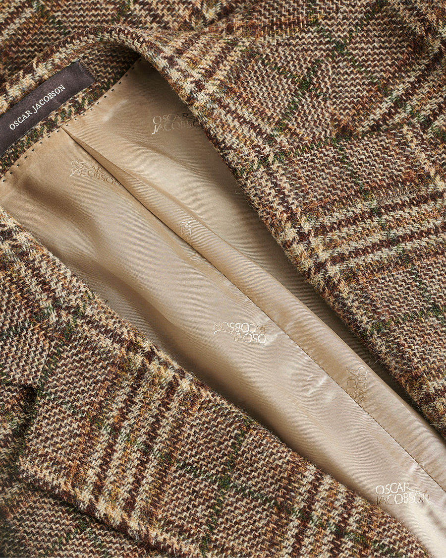 Herr | Pre-owned Kavajer | Pre-owned | Oscar Jacobson Fogerty Soft Checked Wool Blazer Brown