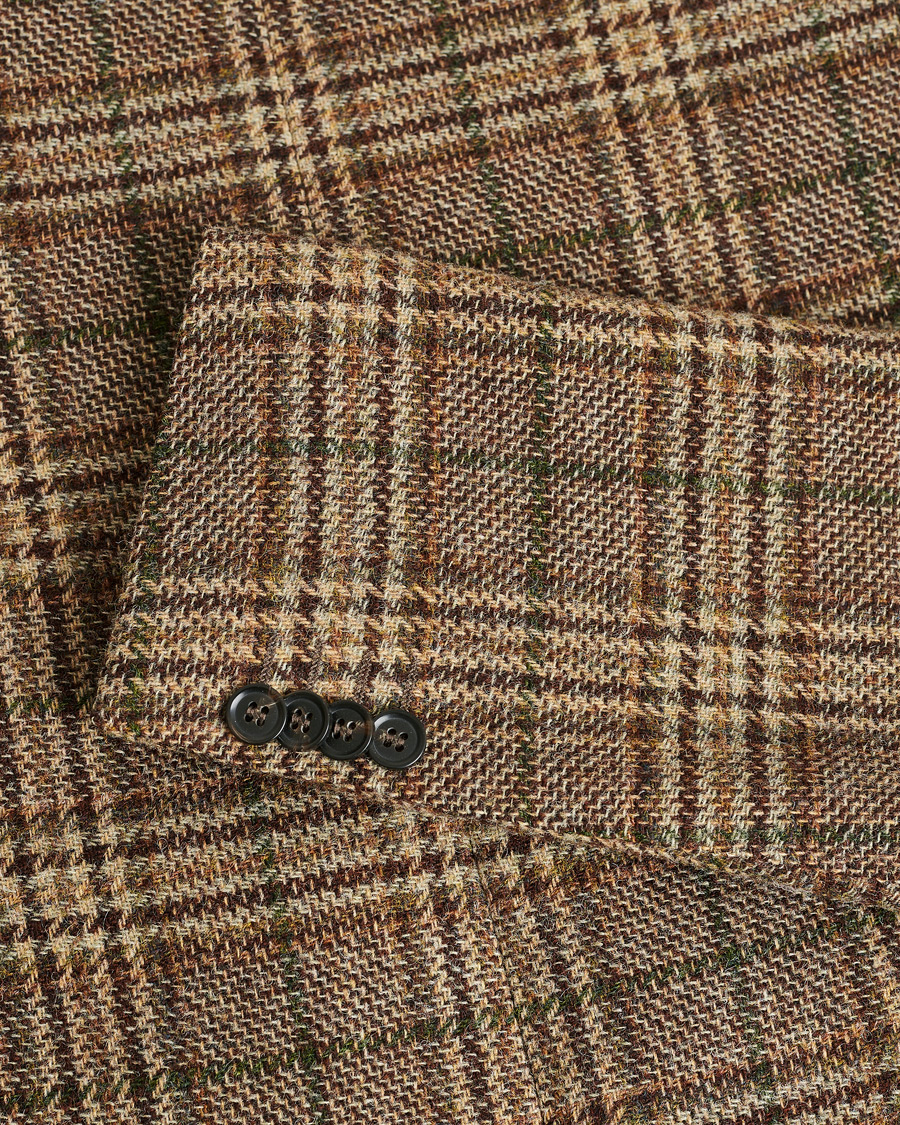 Herr | Pre-owned Kavajer | Pre-owned | Oscar Jacobson Fogerty Soft Checked Wool Blazer Brown
