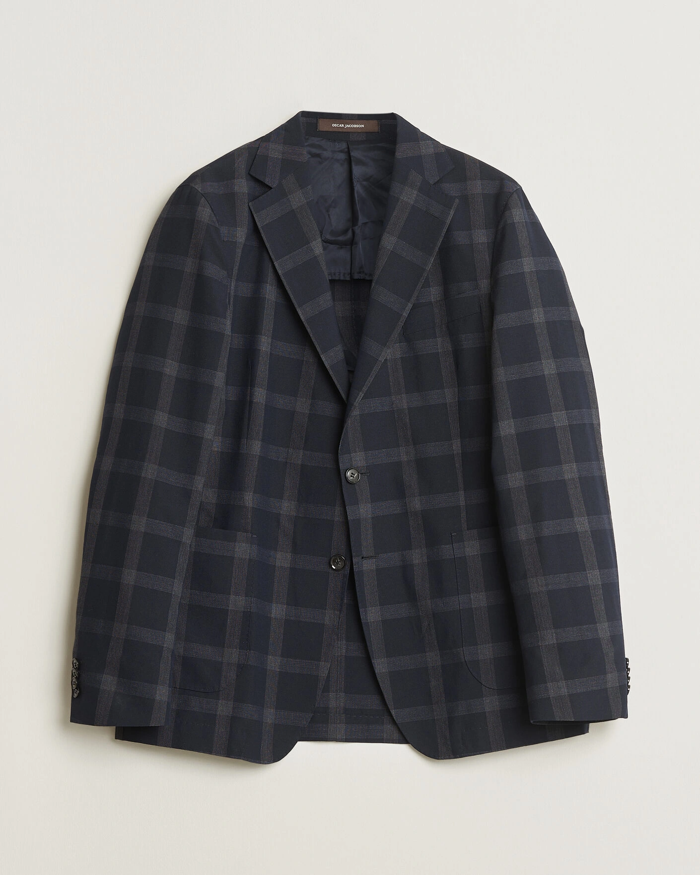Herr | Pre-owned Kavajer | Pre-owned | Oscar Jacobson Epic Checked Wool Blazer Blue 52