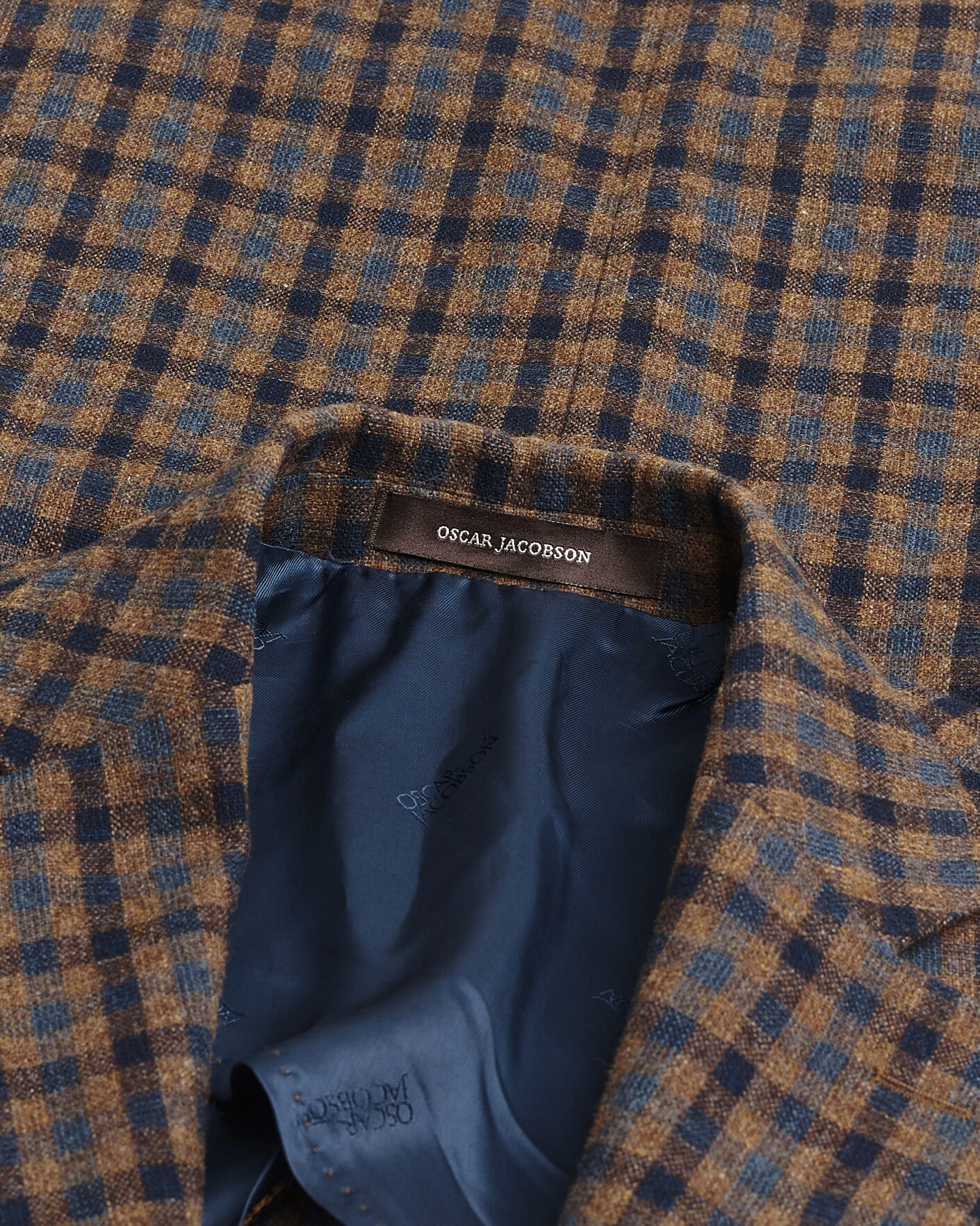 Herr | Pre-owned Kavajer | Pre-owned | Oscar Jacobson Egel Checked Wool Blazer Brown 50