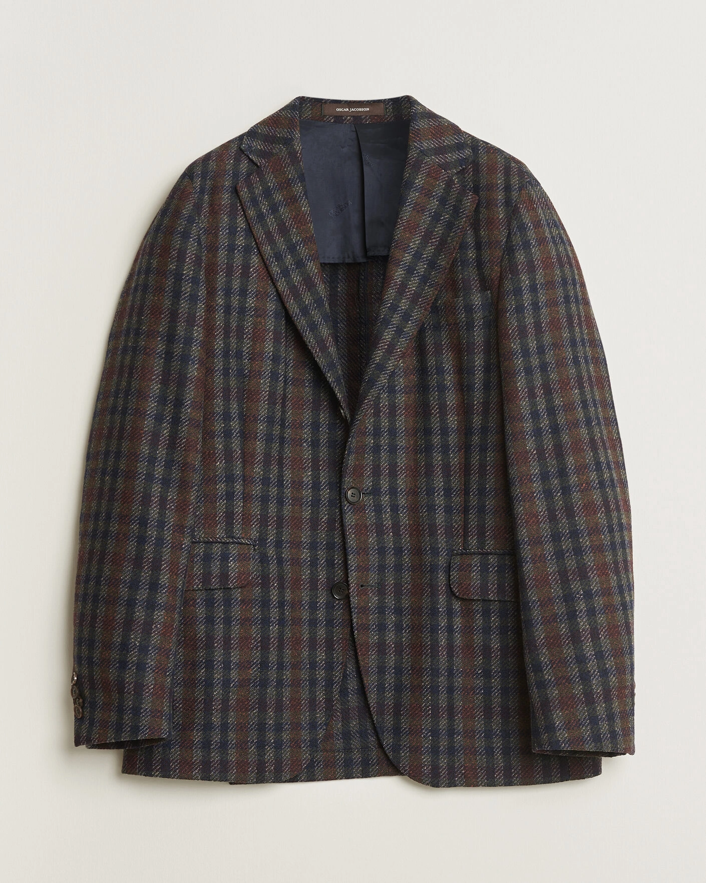 Herr | Pre-owned Kavajer | Pre-owned | Oscar Jacobson Evens Checked Wool Blazer Blue 50