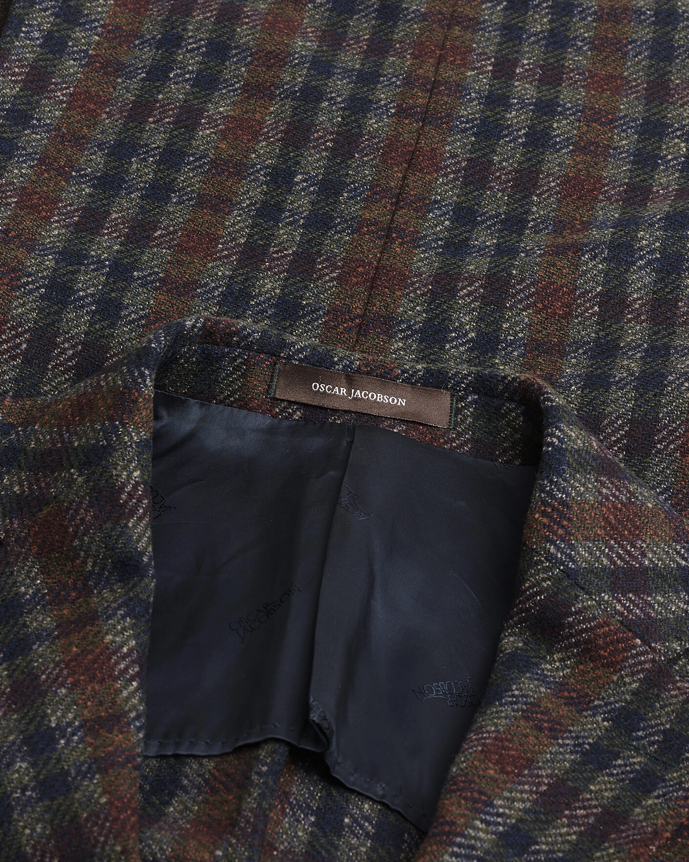 Herr | Pre-owned Kavajer | Pre-owned | Oscar Jacobson Evens Checked Wool Blazer Blue 50