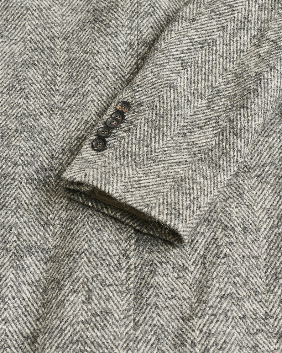 Herr | Pre-owned Jackor | Pre-owned | Morris Double Breasted Herringbone Wool Coat Grey 52