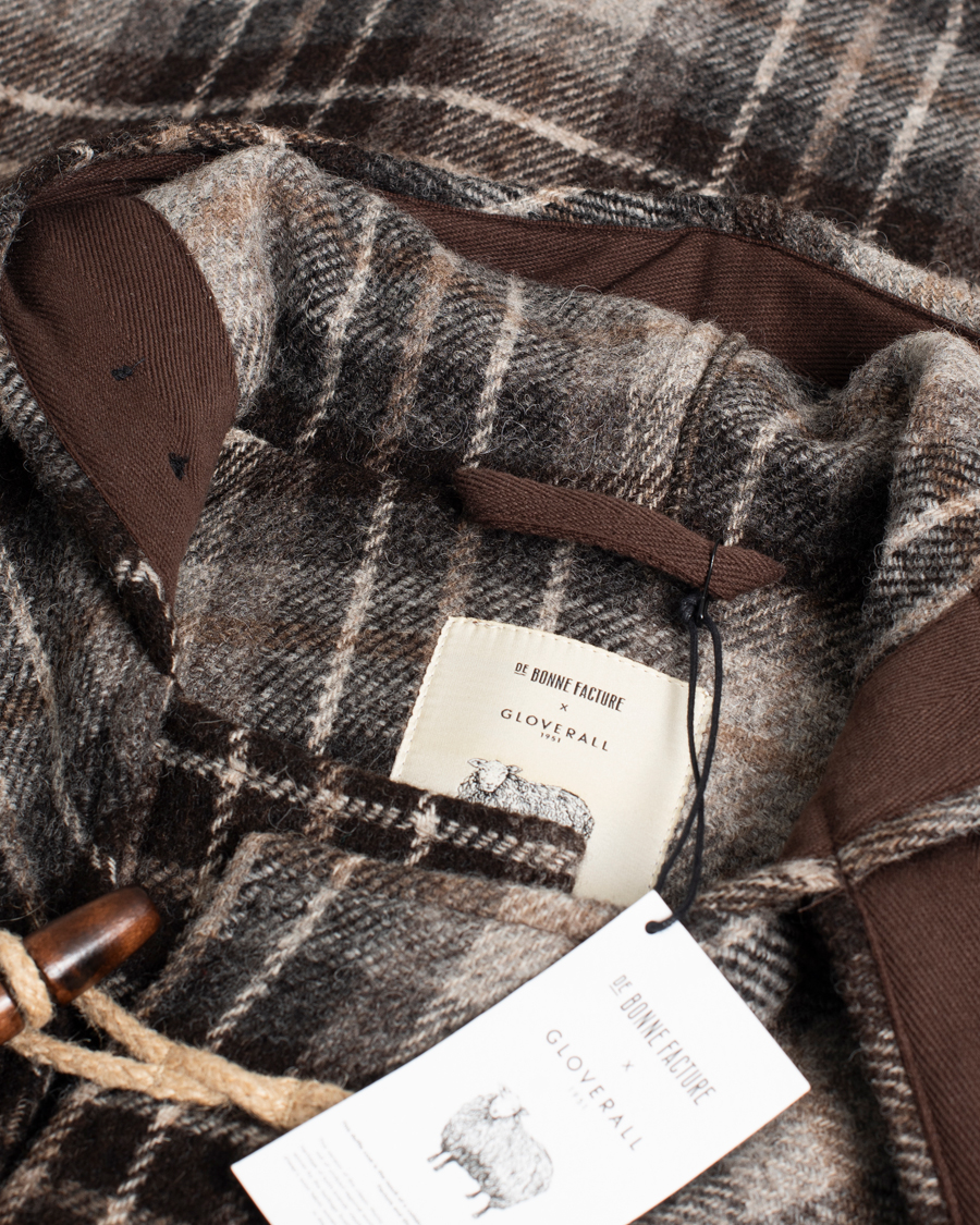 Herr | Gloverall De Bonne Facutre Wool Duffle Coat Black/Grey | Pre-owned | Gloverall De Bonne Facutre Wool Duffle Coat Black/Grey