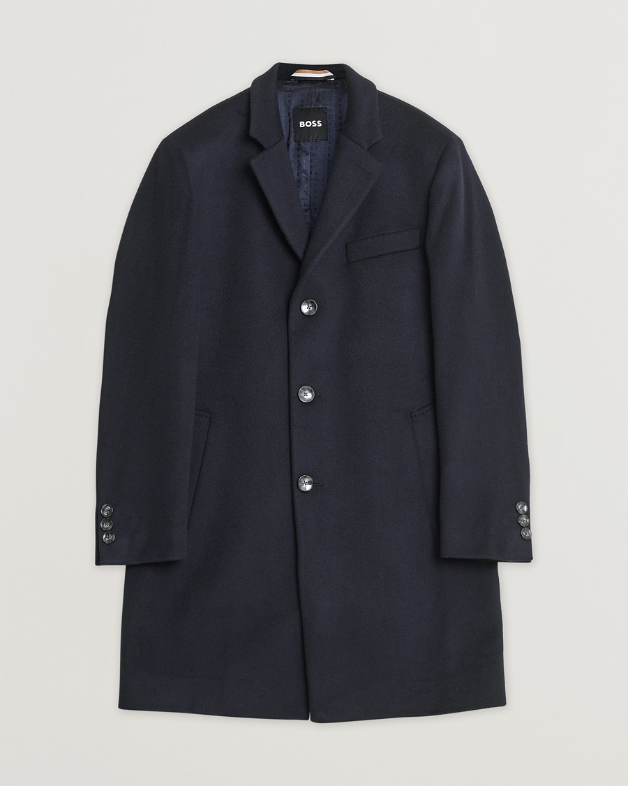 Herr | Pre-owned Jackor | Pre-owned | BOSS BLACK Hyde Wool/Cashmere Coat Dark Blue