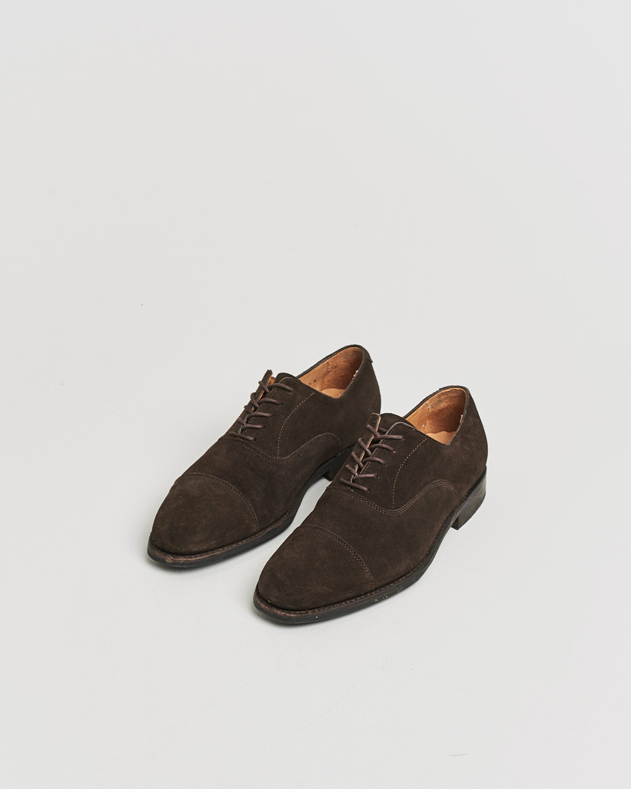 Herr | Pre-owned Randsydda skor | Pre-owned | Myrqvist Äppelviken Oxford Dark Brown Suede UK6 - EU40
