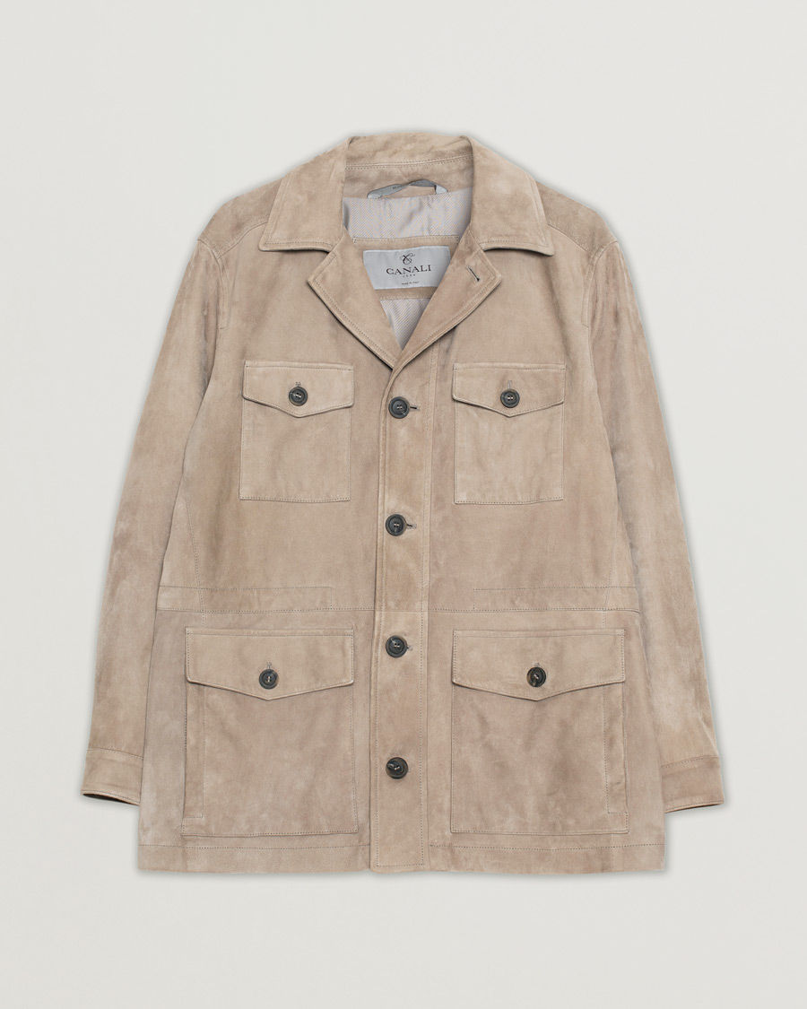 Herr | Jackor | Pre-owned | Canali Suede Safari Jacket Beige 50