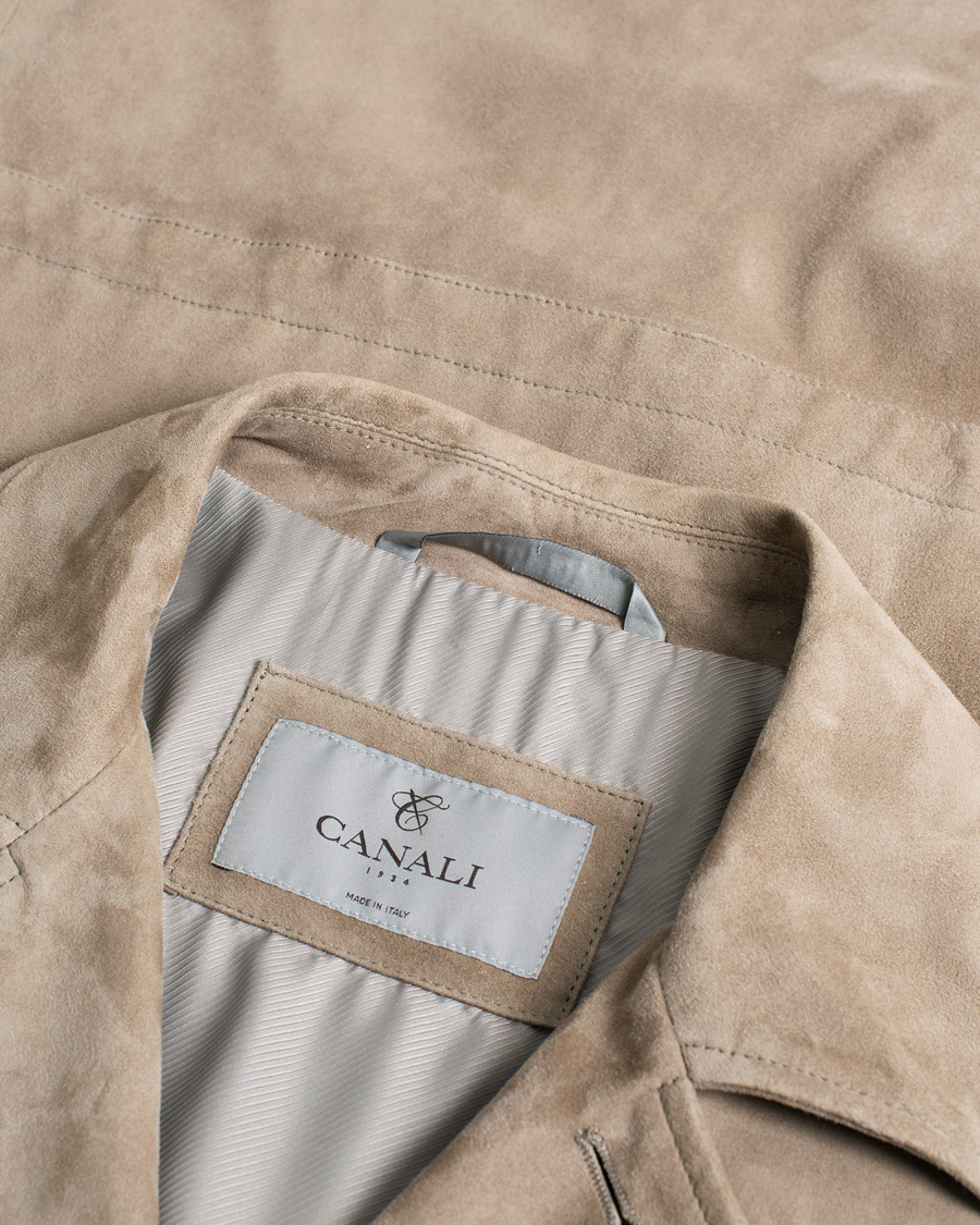 Herr | Jackor | Pre-owned | Canali Suede Safari Jacket Beige 50