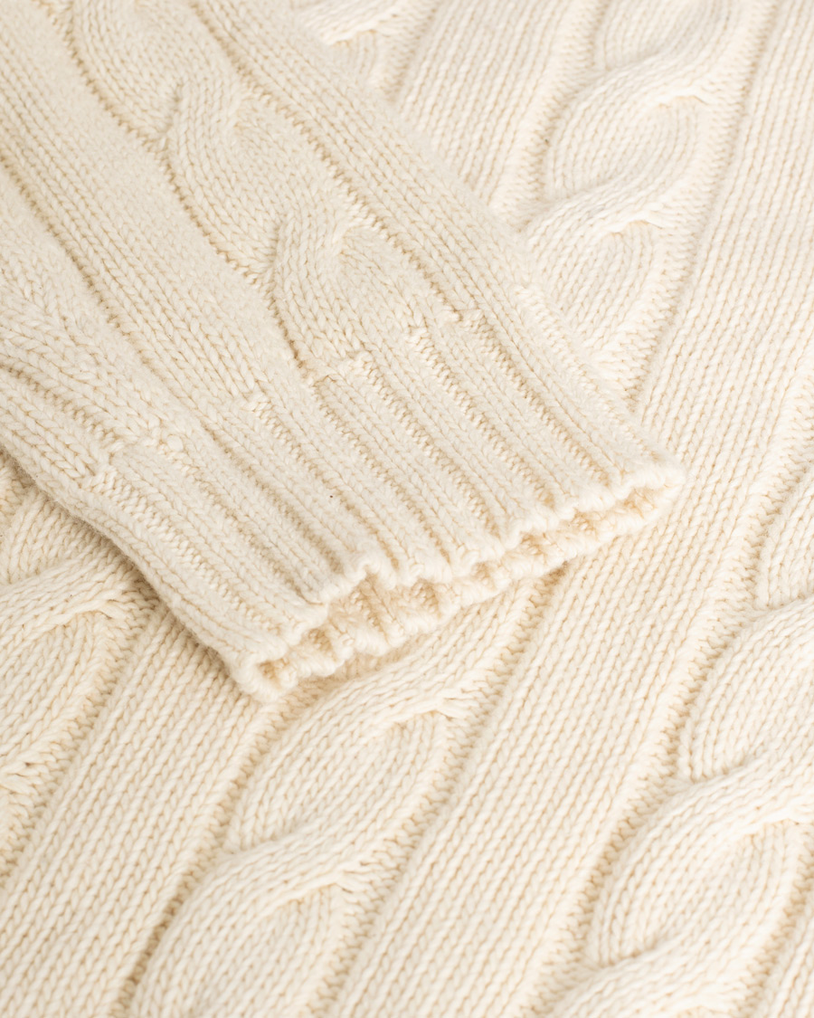 Herr | Nya produktbilder | Pre-owned | Polo Ralph Lauren Cotton/Cashmere Cable Sweater Cream L