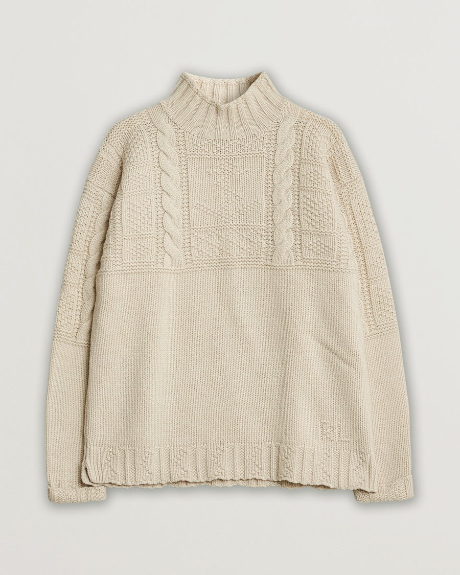 Herr | Polo Ralph Lauren Wool Knitted Aran Rollneck Cream | Pre-owned | Polo Ralph Lauren Wool Knitted Aran Rollneck Cream