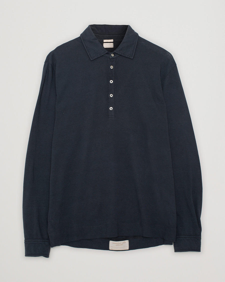 Herr | Tröjor | Pre-owned | Massimo Alba Long Sleeve Polo Washed Black S