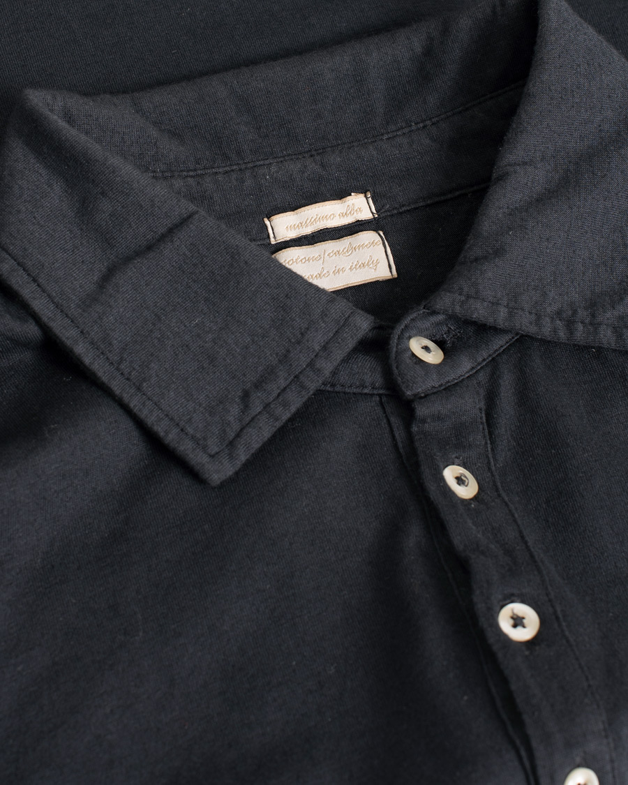 Herr | Tröjor | Pre-owned | Massimo Alba Long Sleeve Polo Washed Black S