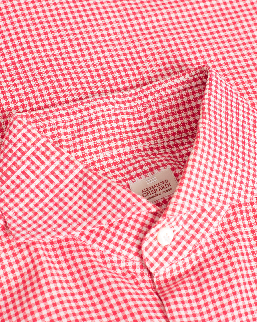 Herr | Pre-owned | Pre-owned | Alessandro Gherardi Slim Checked Dress Shirt Red 39 - M