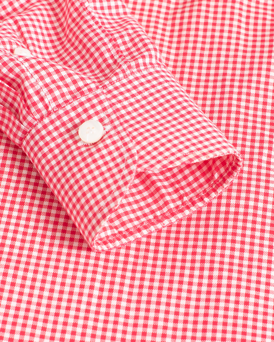 Herr | Alessandro Gherardi Slim Checked Dress Shirt Red 39 - M | Pre-owned | Alessandro Gherardi Slim Checked Dress Shirt Red 39 - M