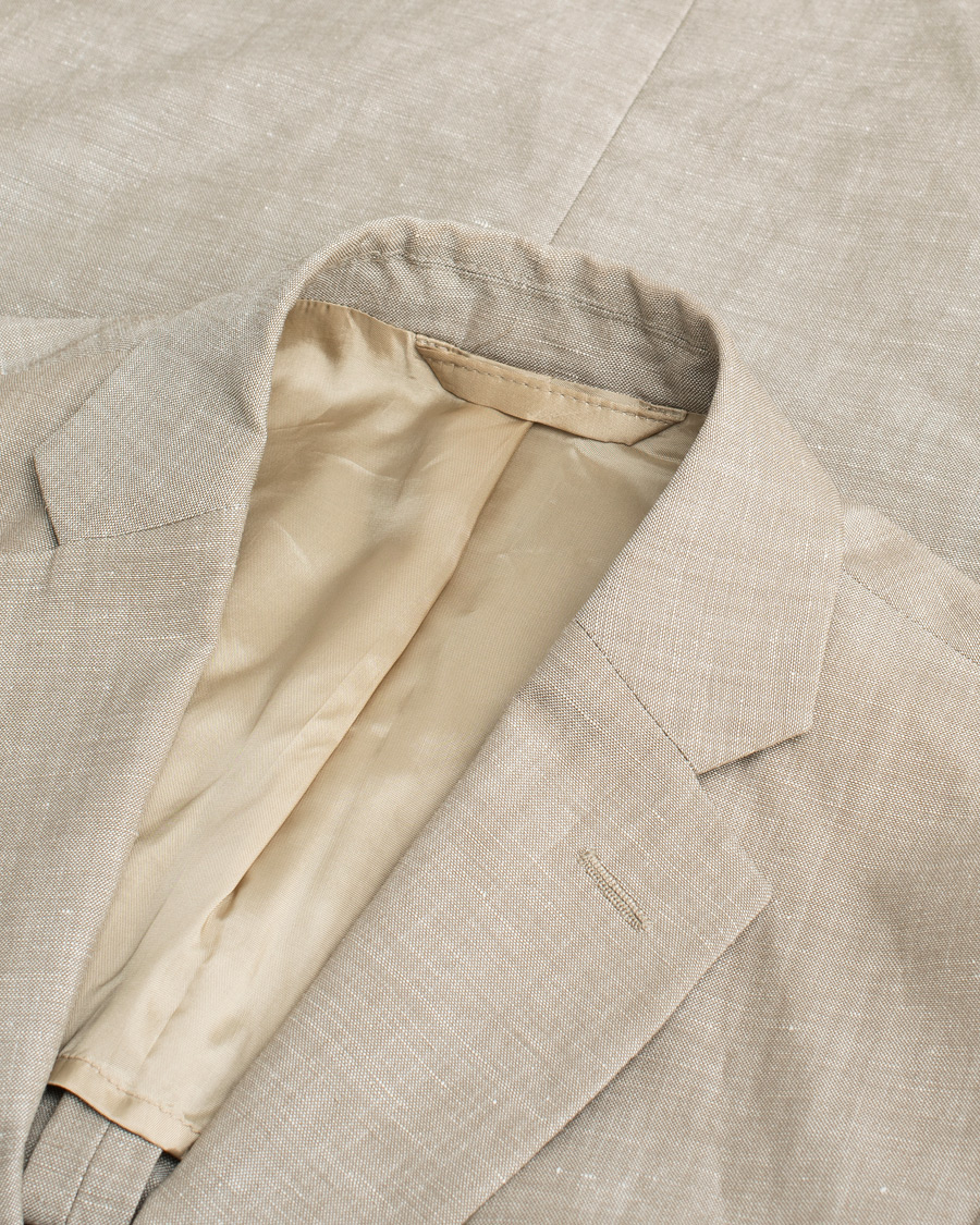 Herr | J.Lindeberg Linen/Wool Suit Beige 48 - 46 | Pre-owned | J.Lindeberg Linen/Wool Suit Beige 48 - 46