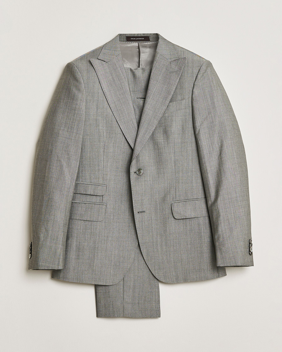 Herr | Oscar Jacobson Elmer Suit Grey Melange 48 | Pre-owned | Oscar Jacobson Elmer Suit Grey Melange 48
