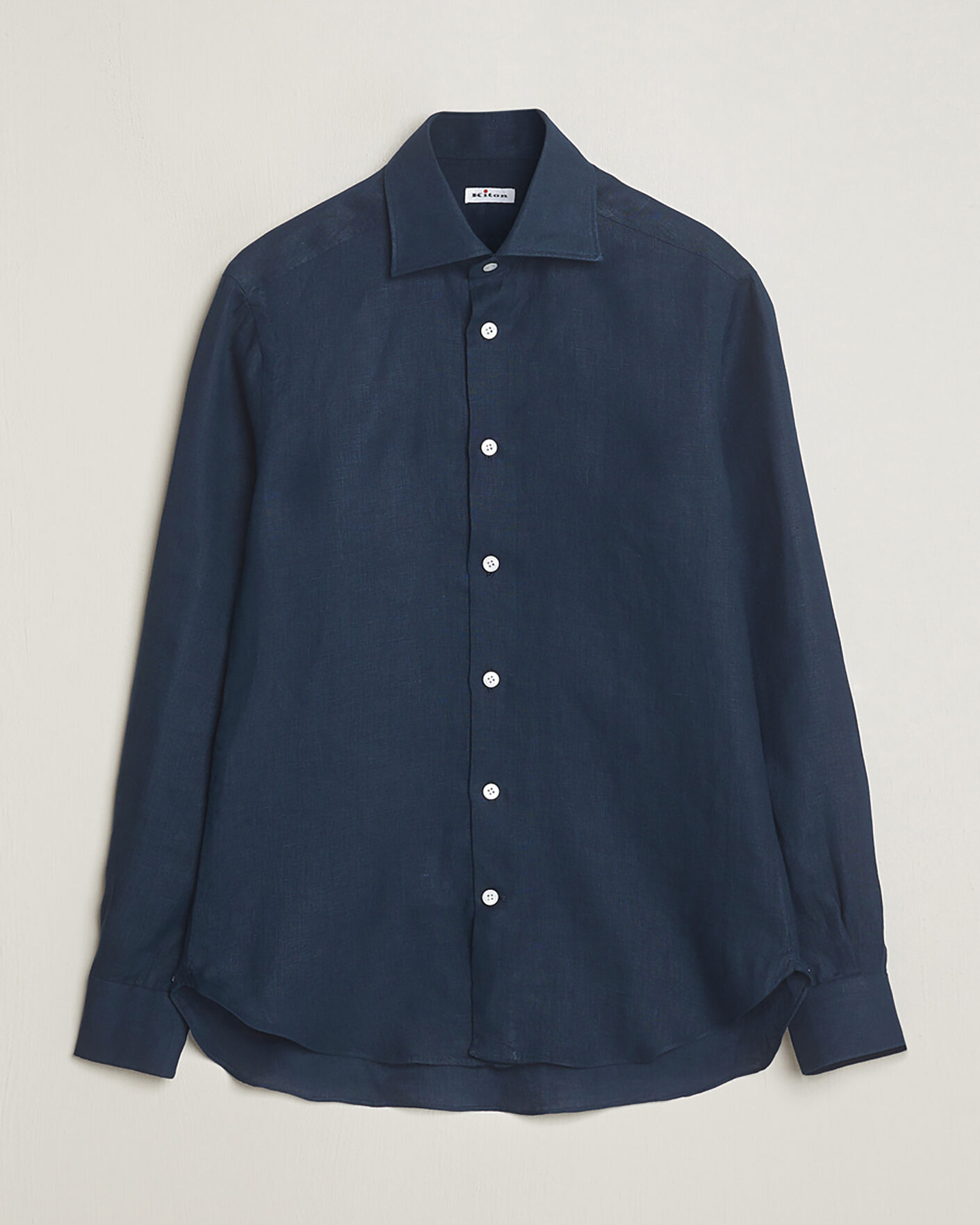 Herr | Pre-owned Skjortor | Pre-owned | Kiton Linen Sport Shirt Navy 38 - S