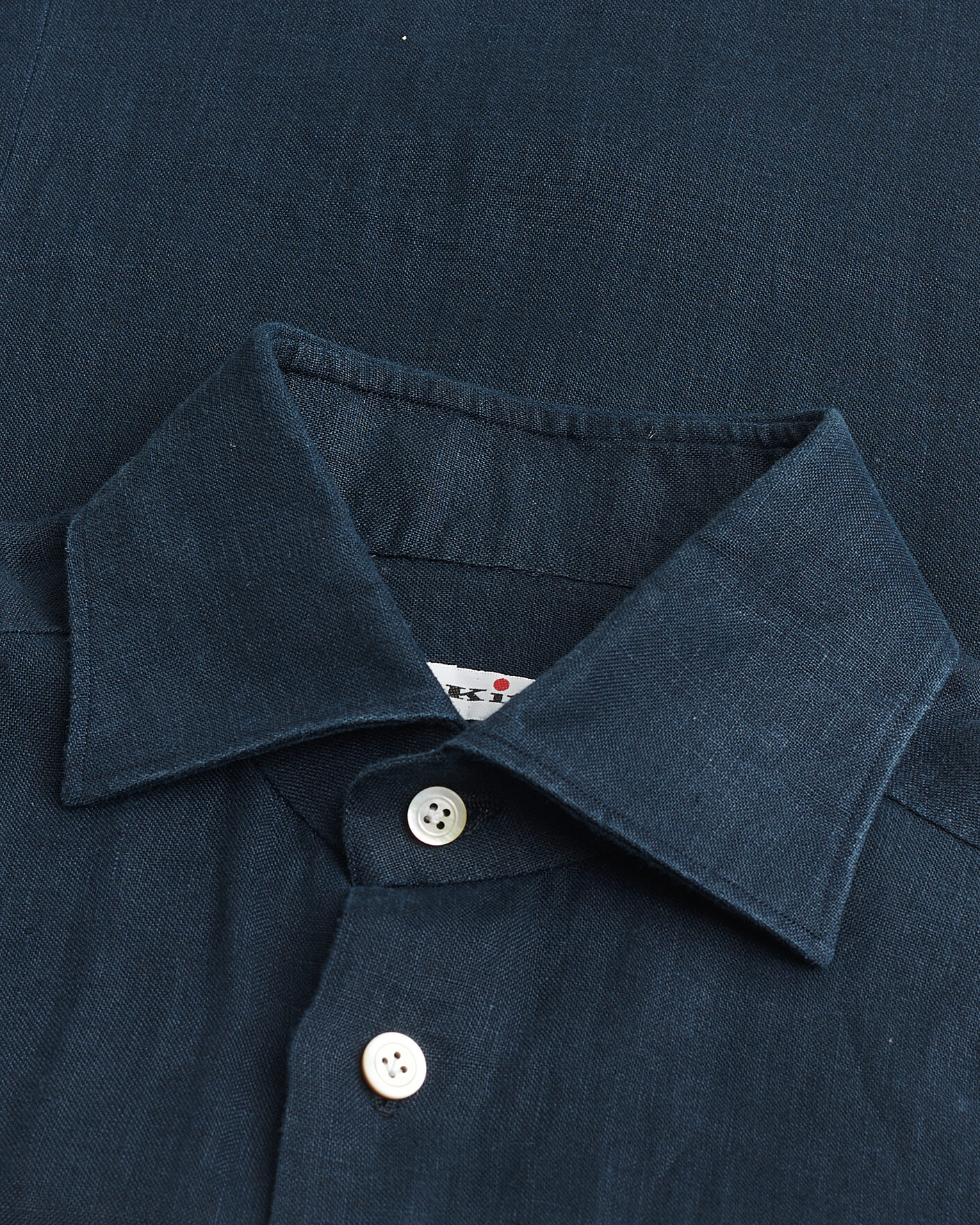 Herr | Pre-owned Skjortor | Pre-owned | Kiton Linen Sport Shirt Navy 38 - S