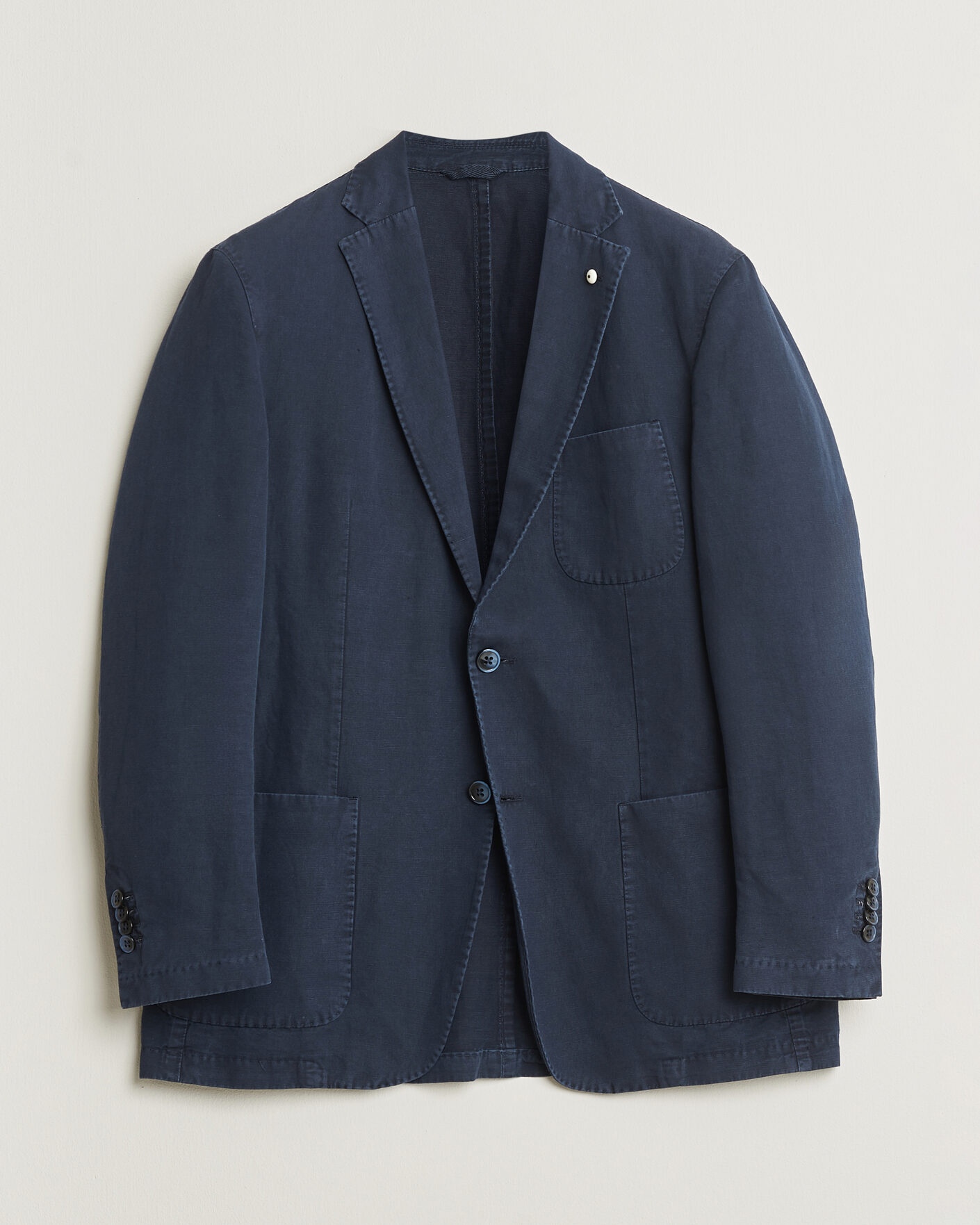 Herr | Pre-owned Kavajer | Pre-owned | L.B.M. 1911 Jack Regular Fit Cotton & Linen Blazer Navy 52