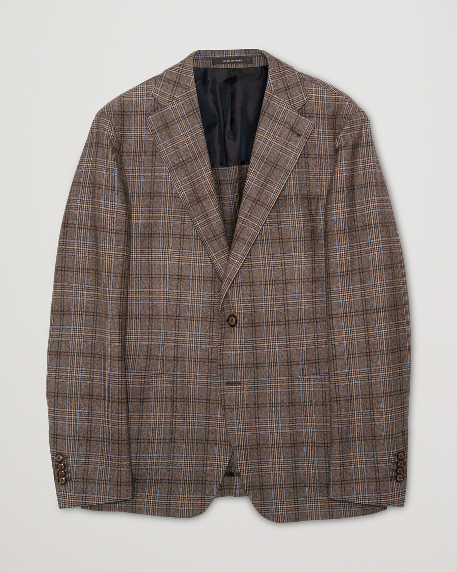 Herr | Tagliatore Checked Blazer Brown/Navy 52 | Pre-owned | Tagliatore Checked Blazer Brown/Navy 52