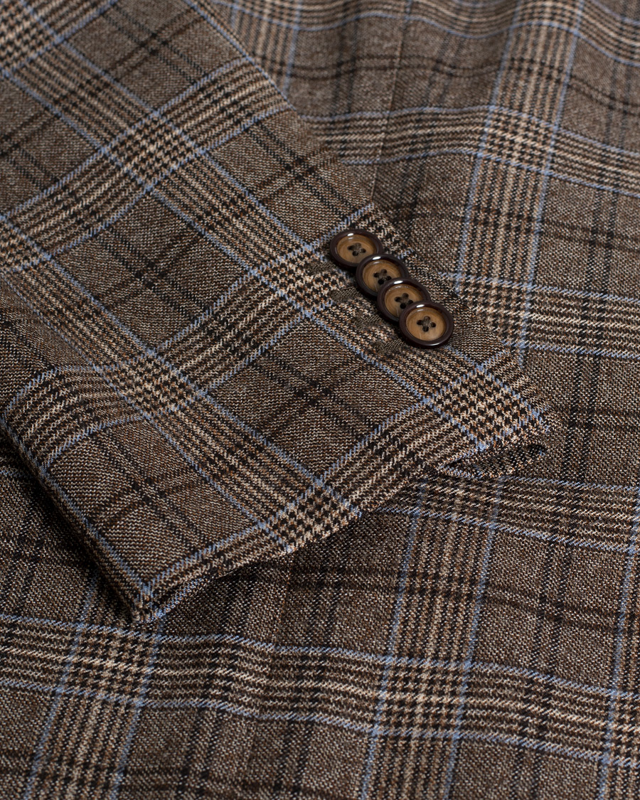 Herr | Tagliatore Checked Blazer Brown/Navy 52 | Pre-owned | Tagliatore Checked Blazer Brown/Navy 52