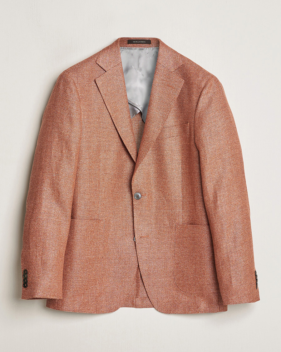 Herr | Pre-owned Kavajer | Pre-owned | Oscar Jacobson Ferry Hopsack Hemp/Wool Blazer Orange 54