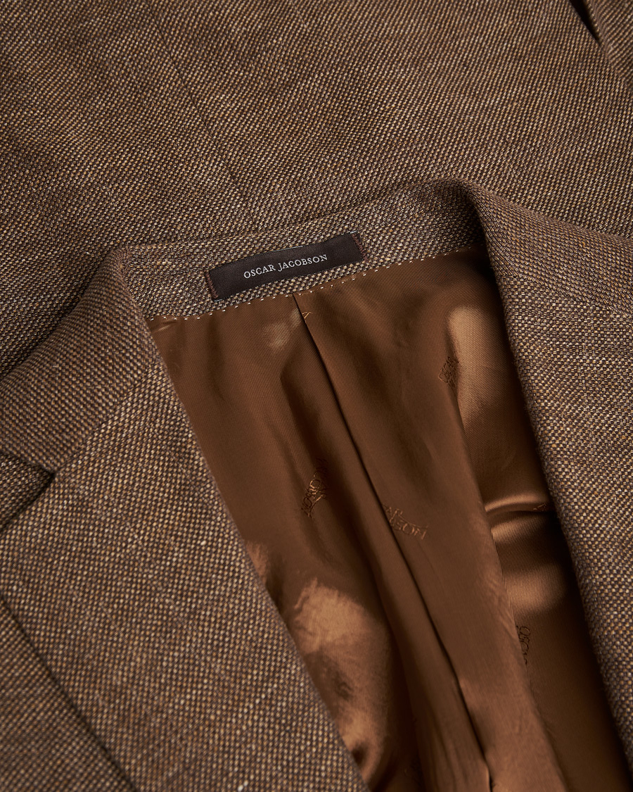 Herr | Kavajer | Pre-owned | Oscar Jacobson Ego Linen/Wool Blazer Brown 52